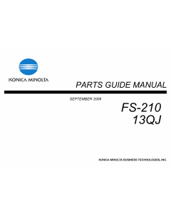 Konica-Minolta Options FS-210 13QJ Parts Manual
