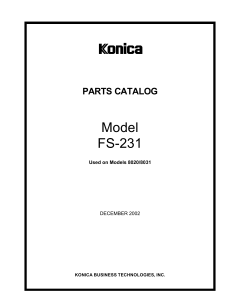 Konica-Minolta Options FS-231 Parts Manual