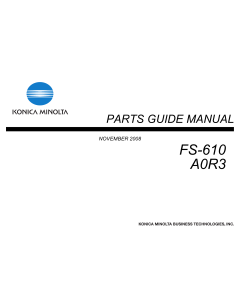 Konica-Minolta Options FS-610 A0R3 Parts Manual