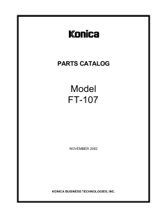 Konica-Minolta Options FT-107 Parts Manual
