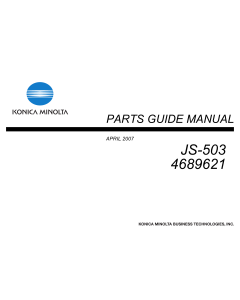 Konica-Minolta Options JS-503 4689621 Parts Manual