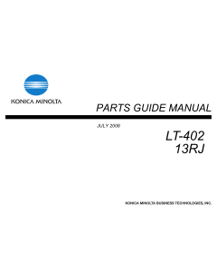 Konica-Minolta Options LT-402 13RJ Parts Manual