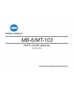 Konica-Minolta Options MB-6 MT-103 Parts Manual
