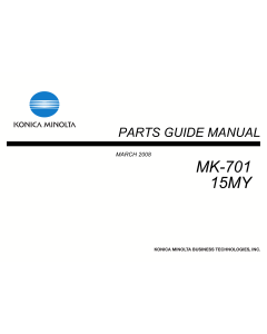 Konica-Minolta Options MK-701 15MY Parts Manual