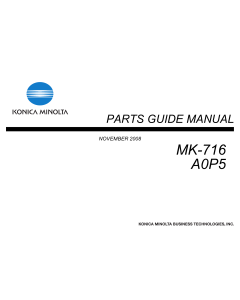 Konica-Minolta Options MK-716 A0P5 Parts Manual