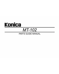Konica-Minolta Options MT-102 Parts Manual