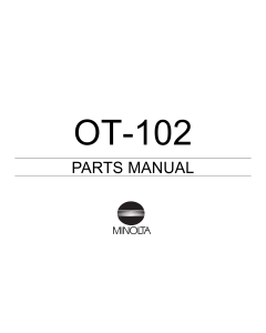 Konica-Minolta Options OT-102 Parts Manual