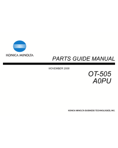 Konica-Minolta Options OT-505 A0PU Parts Manual