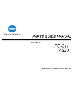Konica-Minolta Options PC-211 A3J0 Parts Manual