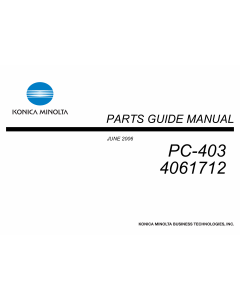 Konica-Minolta Options PC-403 4061712 Parts Manual