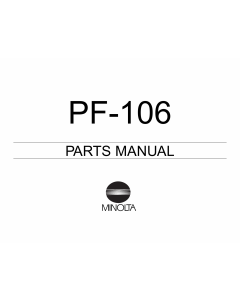 Konica-Minolta Options PF-106 Parts Manual