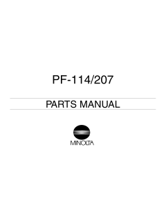 Konica-Minolta Options PF-114 207 Parts Manual