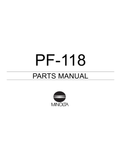 Konica-Minolta Options PF-118 Parts Manual