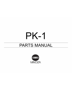 Konica-Minolta Options PK-1 Parts Manual