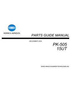 Konica-Minolta Options PK-505 15UT Parts Manual