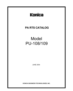 Konica-Minolta Options PU-108 109 Parts Manual