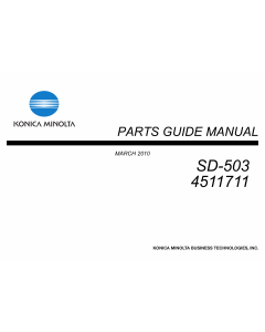 Konica-Minolta Options SD-503 4511711 Parts Manual