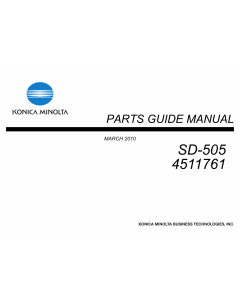 Konica-Minolta Options SD-505 4511761 Parts Manual