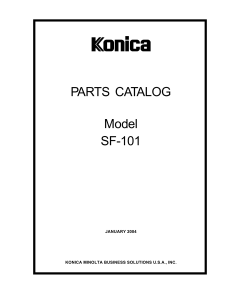 Konica-Minolta Options SF-101 Parts Manual