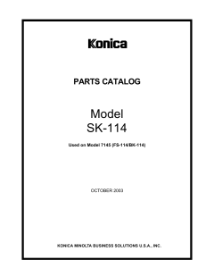Konica-Minolta Options SK-114 4511 Parts Manual