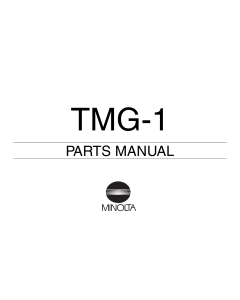 Konica-Minolta Options TMG-1 Parts Manual