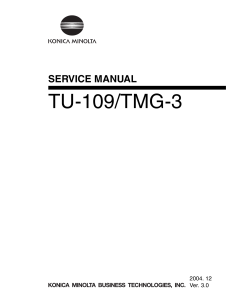 Konica-Minolta Options TU-109 TMG-3 Parts Manual