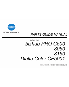 Konica-Minolta bizhub-PRO C500 8050 8150 Parts Manual