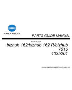 Konica-Minolta bizhub 162 162R 7516 Parts Manual
