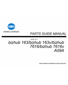 Konica-Minolta bizhub 163 163v 7616 7616v Parts Manual