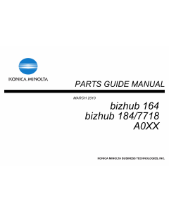 Konica-Minolta bizhub 164 184 7718 Parts Manual
