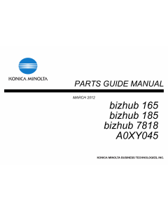 Konica-Minolta bizhub 165 185 7818 Parts Manual