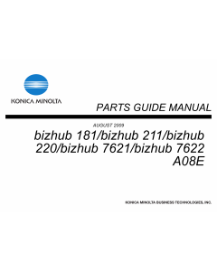 Konica-Minolta bizhub 181 211 220 7621 7622 Parts Manual