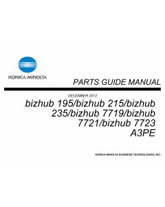 Konica-Minolta bizhub 195 215 235 7719 7721 7723 Parts Manual