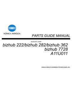 Konica-Minolta bizhub 222 282 362 7728 Parts Manual