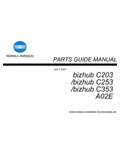 Konica-Minolta bizhub C203 C253 C353 Parts Manual