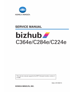 Konica-Minolta bizhub C224e C284e C364e Service Manual
