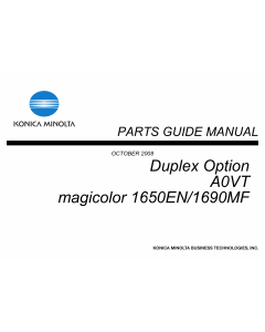 Konica-Minolta magicolor 1650EN 1690MF Duplex-Option Unit A0VT Parts Manual