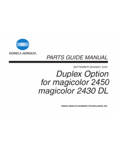 Konica-Minolta magicolor 2430DL 2450 Duplex-Option Parts Manual
