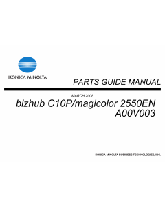 Konica-Minolta magicolor 2550EN A00V003 Parts Manual