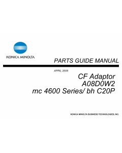 Konica-Minolta magicolor 4690 C20P CF-Adaptor A08D0W2 Parts Manual
