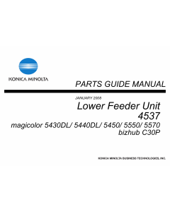 Konica-Minolta magicolor 5430DL 5440DL 5450 5500 5570 Lower-Feeder-Unit 4537 Parts Manual