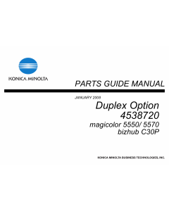 Konica-Minolta magicolor 5550 5570 C30P Duplex-Option 4538720 Parts Manual