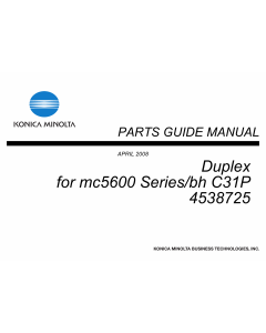 Konica-Minolta magicolor 5650 C31P Duplex 4538725 Parts Manual