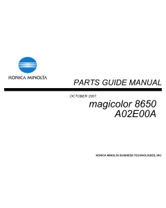 Konica-Minolta magicolor 8650 Parts Manual