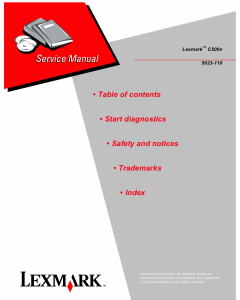 Lexmark C C500n 5023 Service Manual