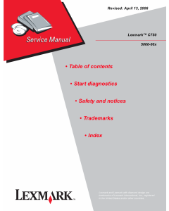 Lexmark C C750 5060 Service Manual