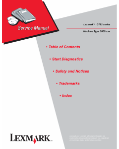 Lexmark C C792 5062 Service Manual