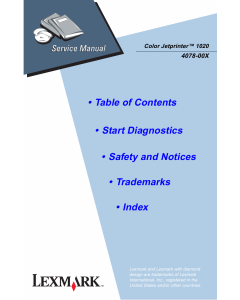 Lexmark ColorJetprinter 1020 4078 Service Manual