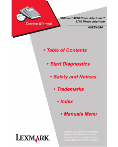 Lexmark ColorJetprinter 5000 5700 5770 4093 Service Manual