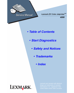 Lexmark ColorJetprinter Z31 4099 Service Manual